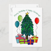 誕生日メリーハッピークリスマス！ シーズンポストカード (正面/裏面)