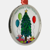 誕生日メリーハッピークリスマス！ メタルオーナメント (右)