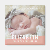 誕生日モダンの明るい色の写真ありがとう マグネット (正面)