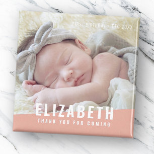 誕生日モダンの明るい色の写真ありがとう マグネット