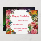 誕生日モダンカード インビテーションポストカード (正面/裏面)