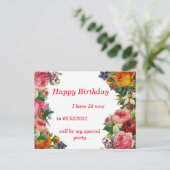 誕生日モダンカード インビテーションポストカード (スタンド正面)