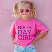 誕生日モダンガールホットピンクカスタムの年齢番号 Tシャツ