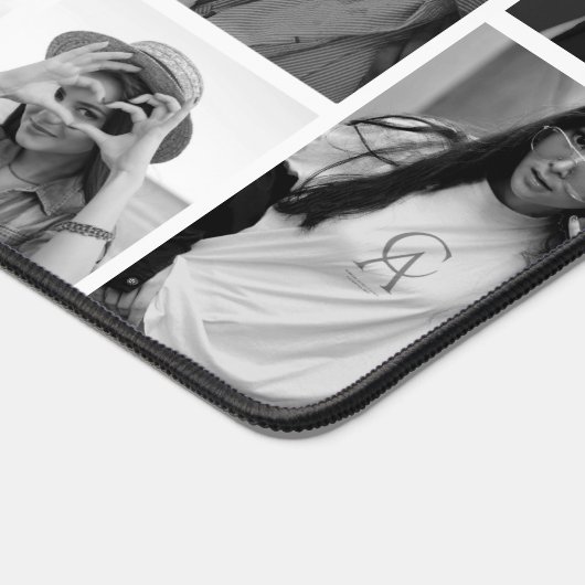 誕生日モダングランパグラマファミリーフォトコラージュ デスクマット (コーナー)