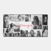 誕生日モダングランパグラマファミリーフォトコラージュ デスクマット (正面)