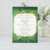 誕生日モダンズ結婚グリーンゴールデンビップ 招待状 (スタンド正面)