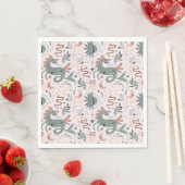 誕生日モダンパガーリーーティのパターントレンディーピンク スタンダードランチョンナプキン (インサイチュ)