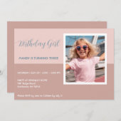 誕生日モダンパーティフォト招待状 招待状 (正面/裏面)