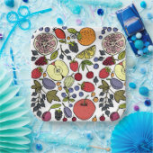 誕生日モダンパーティーのフルーツパターンlホワイト ペーパープレート (パーティー)