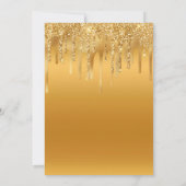 誕生日モダンパーティーの金ゴールド滴下パーソナライズされた 招待状 (裏面)