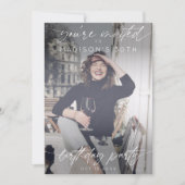 誕生日モダンパーティー手書きスクリプトフォト 招待状 (正面)