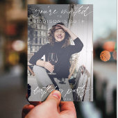 誕生日モダンパーティー手書きスクリプトフォト 招待状