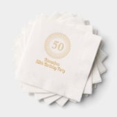 誕生日モダンパーティー点々のあるラウンドフレーム#3CO 箔ナプキン (インサイチュ (積み重ね))