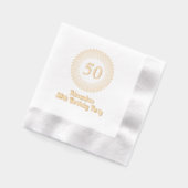 誕生日モダンパーティー点々のあるラウンドフレーム#3CO 箔ナプキン (左)