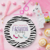 誕生日モダンピンクシック女の子ファッションシューズ ペーパープレート (パーティー)