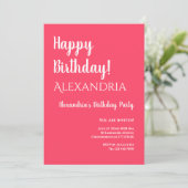 誕生日モダンピンクハッピーバースデー 招待状 (スタンド正面)