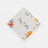 誕生日モダンフラワーズナスターチウムブルーボタニカル スタンダードランチョンナプキン (角)