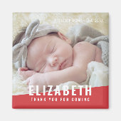 誕生日モダンブライトカラー写真ありがとう マグネット (正面)