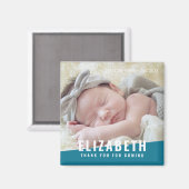 誕生日モダンブライトカラー写真ありがとう マグネット (正面/裏面)