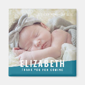 誕生日モダンブライトカラー写真ありがとう マグネット (正面)