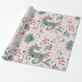 誕生日モダンプレゼントのパターン ラッピングペーパー (アンロールド)