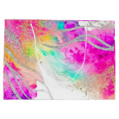 誕生日モダンマルリカラフルーグリッター ラージペーパーバッグ (裏面)