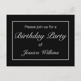 誕生日モダンミニマルパーティ招待はがき 案内ポストカード