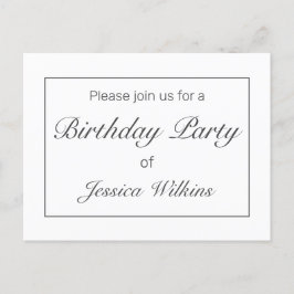 誕生日モダンミニマルパーティ招待はがき 案内ポストカード