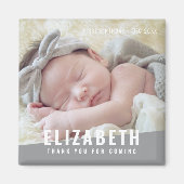 誕生日モダン明るいカラー写真ありがとう マグネット (正面)