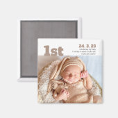 誕生日モダン、カスタム生産あり マグネット (正面/裏面)