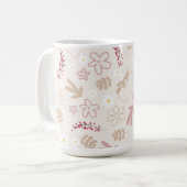 誕生日モノグラムのかわいらしパステルピンク コーヒーマグカップ (正面左)