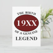 誕生日モノグラムイニシャル名年ユーモア誕生日 招待状 (スタンド正面)