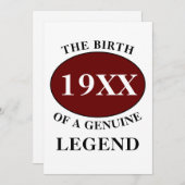 誕生日モノグラムイニシャル名年ユーモア誕生日 招待状 (正面/裏面)