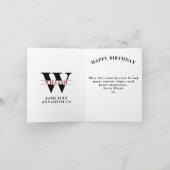 誕生日モノグラムイニシャル名年伝説ユーモア カード (内部)