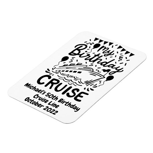 誕生日モノグラムクルージングクルーズキャビンドア マグネット (左側)