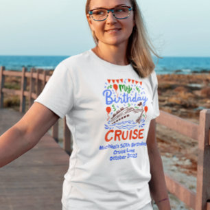 誕生日モノグラムクルージングクルーズ乗船 Tシャツ