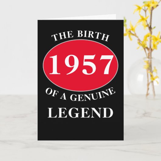 誕生日モノグラム年と名前ブラックレッドを追加 カード (黄色い花)