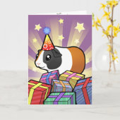 誕生日モルモット カード (黄色い花)