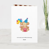 誕生日モンキーのグリーティングカード カード (裏面)