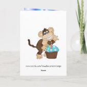 誕生日モンキーグリーティンカード カード (裏面)