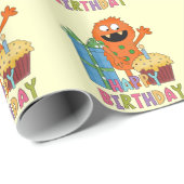 誕生日モンスターマンガの包み紙 ラッピングペーパー (ロールコーナー)