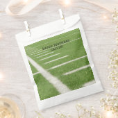 誕生日ヤードのラインの緑のフィールドサッカー フェイバーバッグ (クリップ留めされた状態)