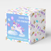 誕生日ユニコーンとケーキの好意ボックス フェイバーボックス (正面サイド)