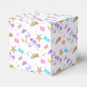 誕生日ユニコーンとケーキの好意ボックス フェイバーボックス (裏面サイド)