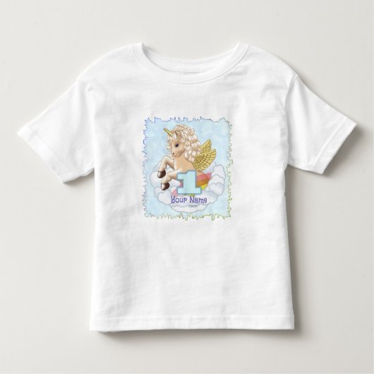 誕生日ユニコーンカスタム誕生日Tシャツ1 トドラーTシャツ (正面)