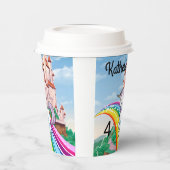 誕生日ユニコーンガールズネーム&エイジスターレインボー 紙コップ (左)