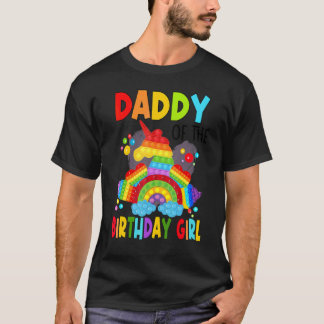 誕生日ユニコーンファーザーダディーオブザ誕生日ガール Tシャツ