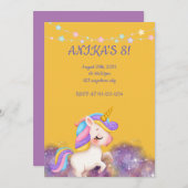 誕生日ユニコーン招待状 招待状 (正面/裏面)