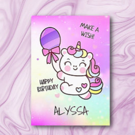 誕生日ユニコーン！子ハッピーバースデーカード サンキューカード