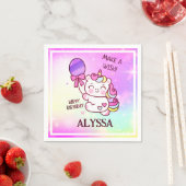 誕生日ユニコーン！子ハッピーバースデー スタンダードカクテルナプキン (インサイチュ)